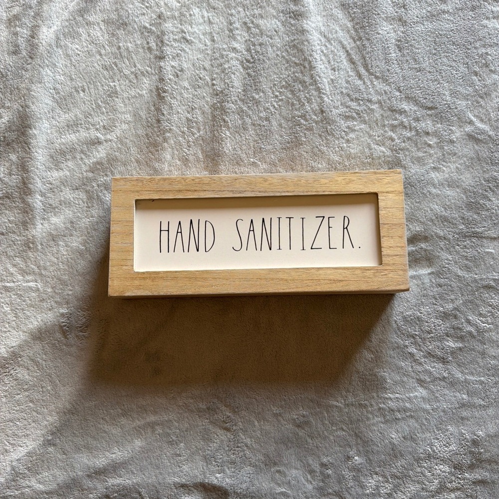 Rae Dunn Hand Sanitizer Wood Framed Farmhouse Sign Decor - C764